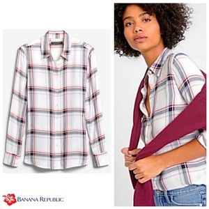 🔥 BANANA REPUBLIC *Dillon Fit Flannel Shirt XL NICE Button Up Shirt NWTS-$79.50